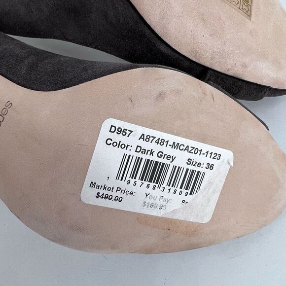 Sergio Rossi Womens Pumps Slip On Suede High‎ Heels Dark Gray Size 36 Size 6 - Picture 12 of 14